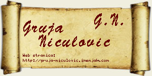 Gruja Niculović vizit kartica